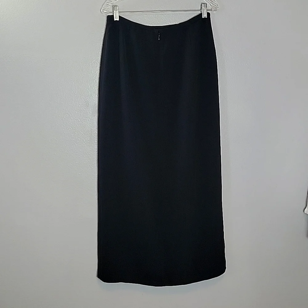 Apostrophe black lined maxi skirt with slit